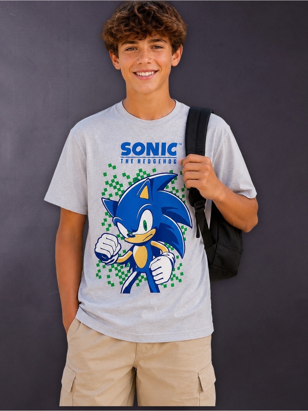 Boys SONIC the Hedgehog Graphic Shirt XXL 18 Short Sleeve SEGA Gamer Tee